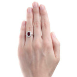 3ct Oval Cut Pink Ruby Engagement Ring Diamond Halo Solitaire 14k WhiteGold Over