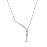 0.59ct Round Cut Moissanite Geometric Pendant with Chain 14k White Gold Plated