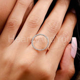 0.5ct Round Cut Moissanite Open Circle Women Engagement Ring 14k RoseGold Plated