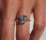 2.2ct Asscher Cut Simulated Diamond Solitaire Wedding Ring 14k White Gold Plated