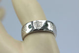 0.2ct Round Cut Green Emerald Wedding Band Celtic Design 14k White Gold Finish