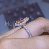 3ct Pear Cut Simulated Peach Morganite Halo Engagement Ring 14k Rose Gold Plated