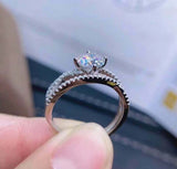 2.4ct Engagement Ring Round Cut Diamond Split Shank Design 14k White Gold Finish