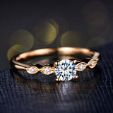 1.6ct Round Cut Diamond Engagement Ring Five Stone Solitaire 14k Rose Gold Over