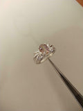1.5ct Engagement Ring Oval Cut Peach Morganite Partywear 14k White Gold Finish