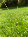 0.1ct Round Cut Moissanite Sword Dagger Pendant Chain 14k Yellow Gold Plated