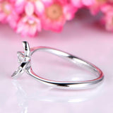 1.2ct Round Cut Diamond Engagement Ring Floral Solitaire 14k White Gold Finish