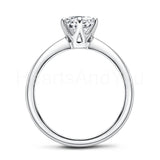 0.3ct Round Cut Moissanite Solitaire Women Engagement Ring 14k White Gold Plated