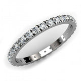 1ct Round Diamond Eternity Wedding Anniversary Ring Band 14k White Gold Finish
