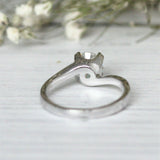 1Ct Round Cut VVS1/D Diamond Swirl Solitaire Engagement Ring 14K White Gold Over