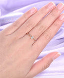 Minimalist Trilogy Engagement Ring 0.5ct Marquise Diamond 14k Yellow Gold Finish