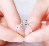 0.5Ct Round Cut Diamond Petite Solitaire Engagement Ring 14K White Gold Finish