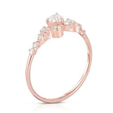 0.6ct Round Cut Diamond Engagement Ring 14k Rose Gold Finish Petite Minimalist