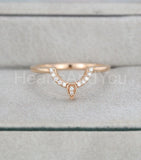 0.55ct Round Cut Moissanite Curved Women Wedding Band 14k Yellow Gold Plated