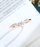 0.5ct Pear Cut Simulated Diamond Minimalist Wedding Band 14k Rose Gold Plated