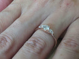 1.5ct Round Cut Diamond Engagement Ring Pear Accent Trilogy 14k Rose Gold Finish