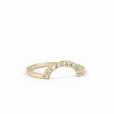 0.4ct Wedding Ring Band Round Cut Diamond Curved Minimalist 14k Yellow Gold Over