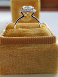 2.5ct Round Cut Diamond Halo Solitaire Engagement Ring 14k White Gold Finish