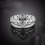 2ct Round Cut Diamond Engagement Ring 14k White Gold Finish Stylish Crown Design