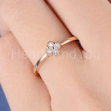 0.4ct Round Cut Moissanite Minimalist Women Engagement Ring 14k Rose Gold Plated