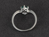0.7ct Round Cut Green Emerald Engagement Ring 14k White Gold Over Unique Stylish