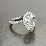 2ct Pear Cut Diamond Accents Halo Solitaire Engagement Ring 14k WhiteGold Finish