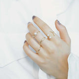 1ct Round Cut Diamond Pearl Tiara Engagement Ring 14k Yellow Gold Finish