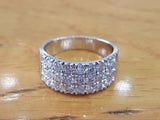 1.6ct Round Cut Diamond Half Eternity Wedding Ring Band 14k White Gold Finish