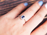 2.3ct Oval Cut Simulated Sapphire Cocktail Engagement Ring 14k White Gold Plated