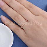0.25ct Round Cut Moissanite Minimalist Women Wedding Band 14k Rose Gold Plated