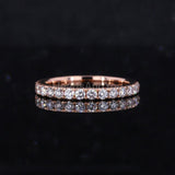 0.55ct Round Cut Moissanite Half Eternity Women Wedding Band 14k RoseGold Plated