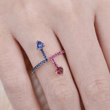 2ct Trillion Blue Tanzanite Unique Design Engagement Ring 14k Dual Tone Finish