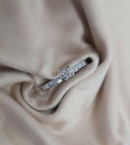 0.35ct Round Cut Moissanite Solitaire with Accents Ring 14k White Gold Plated