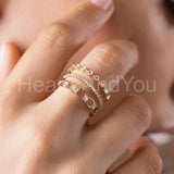 0.3ct Round Cut Moissanite Hollow Geometric Wedding Band 14k Yellow Gold Plated