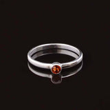0.23ct Engagement Ring Round Cut Yellow Citrine Solitaire 14k White Gold Finish