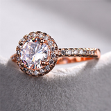 2.3ct Round Cut Diamond Engagement Ring 14k RoseGold Finish Halo Solitaire Women