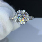 2ct Round Cut VVS1 Diamond Engagement Ring Floral Art Deco 14k White Gold Finish