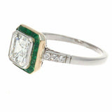 6ct Asscher Diamond Emerald Vintage Art Deco Engagement Ring 14K Dual Gold Over