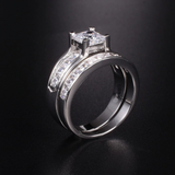 3ct Princess Diamond Engagement Ring 14k White Gold Finish Solitaire Bridal Set