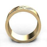 1ct Round Cut Custom Alphabet Men Wedding Ring Band 14k Yellow White Gold Finish