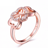 0.7ct Round Cut Diamond Engagement Ring 14k RoseGold Finish Infinity Love Design