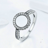 2Ct Round Cut Diamond Unique Circular Halo Engagement Ring 14K White Gold Finish