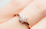 1ct Round Cut Diamond Floral Minimalist Pearl Engagement Ring 14k Rose Gold Over