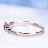 0.5ct Engagement Ring Round Cut Pink Ruby 5 Stone Minimalist 14k RoseGold Finish