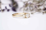 Trillion Accents Trilogy Engagement Ring 1.6ct Round Diamond 14k YellowGold Over