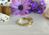 2.3ct Wedding Band Round Cut London Blue Topaz Stackable 14k Yellow Gold Finish