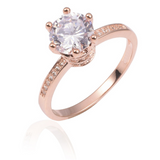 1.2ct Round Cut Diamond Engagement Ring 14k Rose Gold Finish Chokered Solitaire