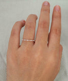Single Prong Eternity Wedding Band 1ct Marquise Cut Diamond 14k Rose Gold Finish