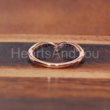0.3ct Round Cut Moissanite Curved Stackable Wedding Band 14k Rose Gold Plated