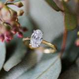 0.6ct Oval Cut Diamond Engagement Ring Solitaire Women 14k Yellow Gold Finish